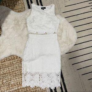 Lulus 2 piece white lace set